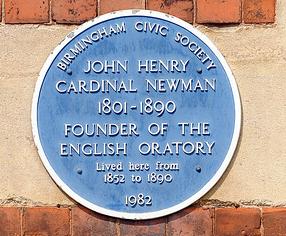 Cardinal Newman blue plaque